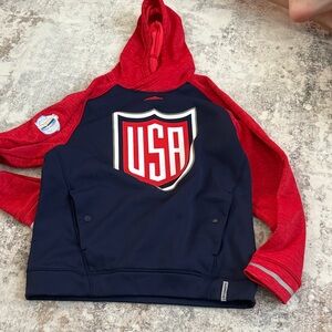 adidas Red and Navy USA Hoodie